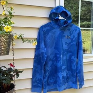 Boys large Under Armour Royal Blue camo  Hoodie